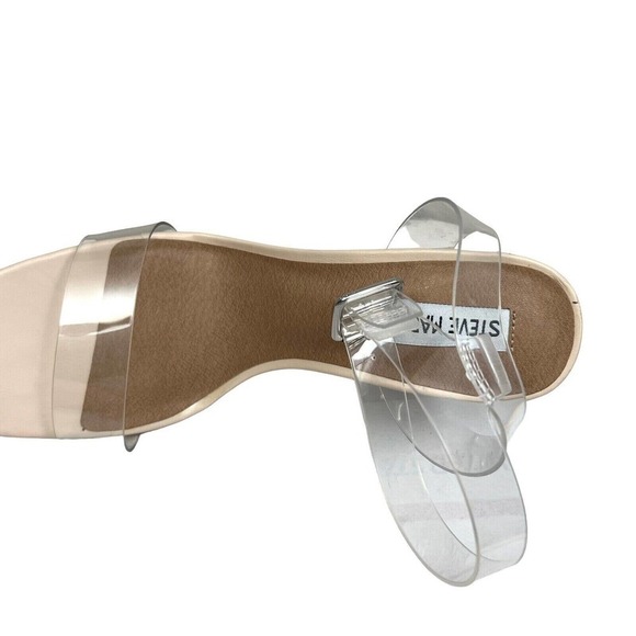 Steve Madden Hundred Sandals‎ Ankle Strap Clear Block Heel Women Size 9M - Picture 6 of 11
